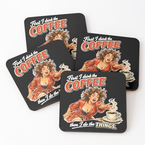 Item preview, Retro Pin-Up: First I drink the coffee designed and sold by Pineapple-Tree.