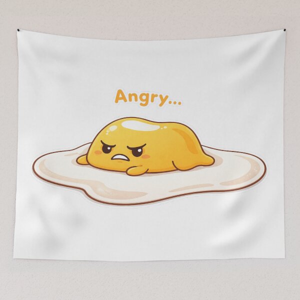 Item preview, Angry Lazy Egg Cute Funny Kawaii Sticker Design designed and sold by Sadia  Jannat.
