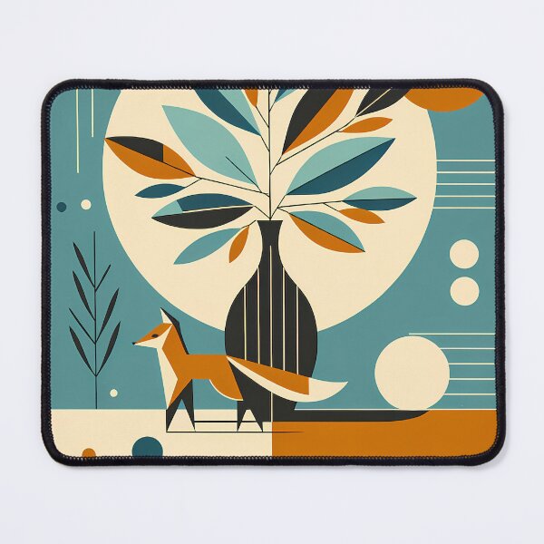 Item preview, Geometric Fox and Botanical Vase Illustration designed and sold by InkSmithery.