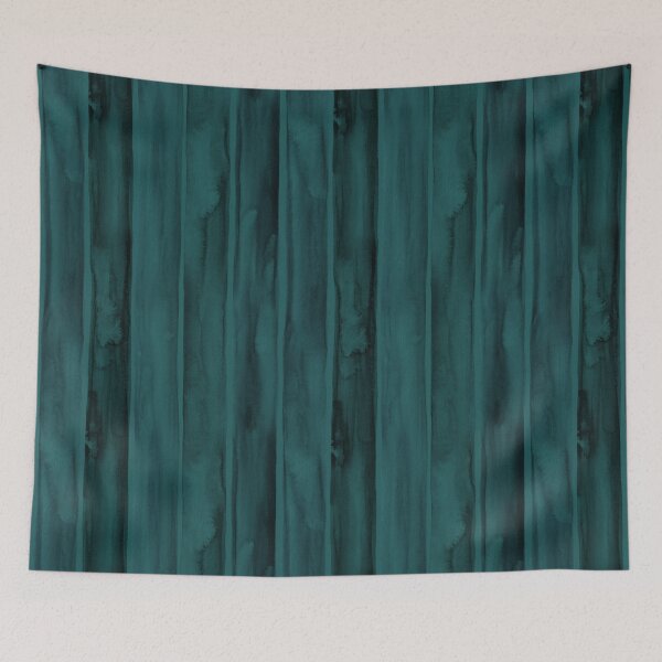 Item preview, Cyprus Lagoon Deep Green Textured Watercolor Vertical Stripes designed and sold by micklyn.