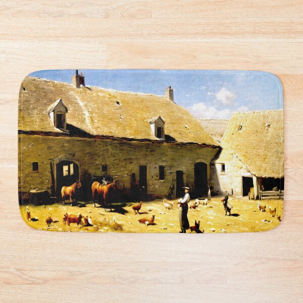 Item preview, Farmyard at Chailly: A Sunlit Glimpse of Rural Life designed and sold by artdesignsnow.