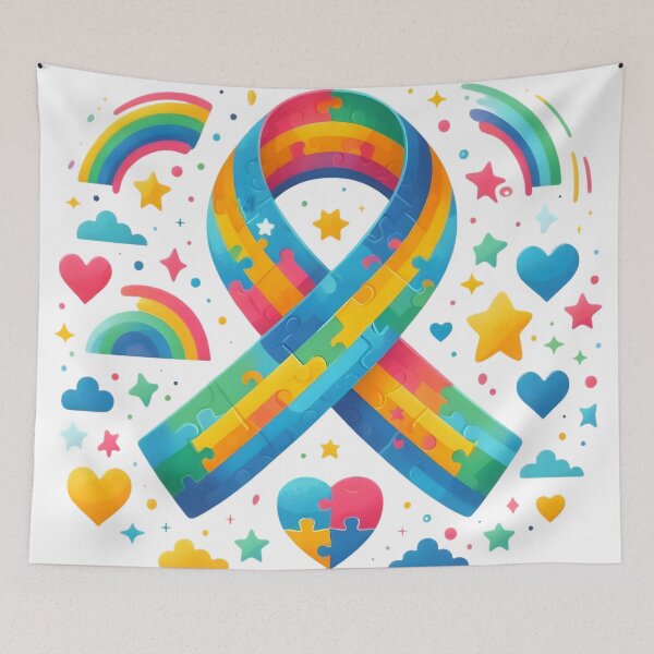 Item preview, Colorful Autism Awareness Ribbon designed and sold by AI-Only Creations.