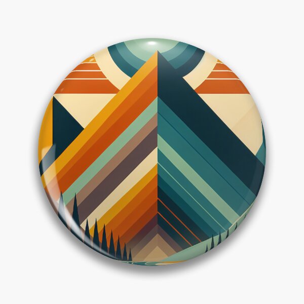 Item preview, Geometric Mountain Valley Sunset designed and sold by InkSmithery.