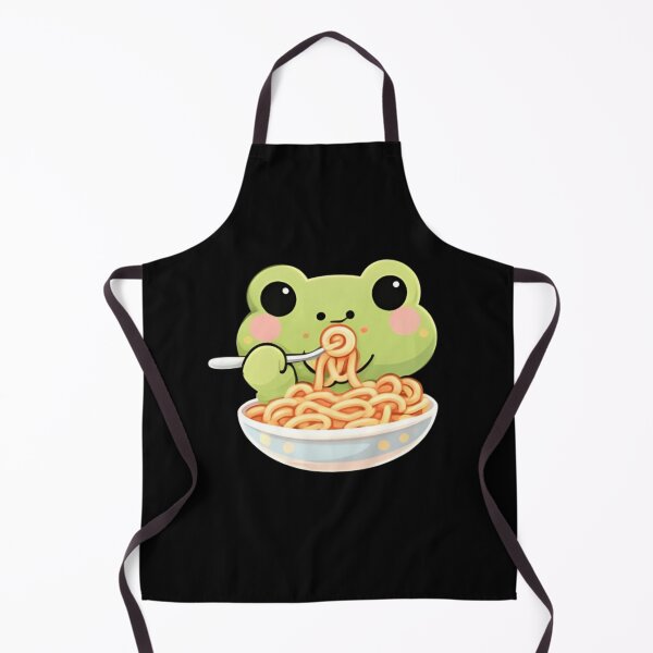 Item preview, Adorable Kawaii Frog Eating Spaghetti Noodles designed and sold by Trendora90.