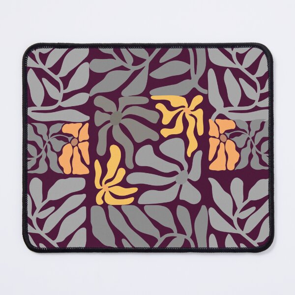 Item preview, Floral Matisse Style Nature Inspired Grey Yellow Orange Pattern designed and sold by CreativeCanvas8.