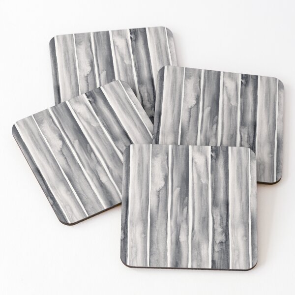 Item preview, Ivory and Charcoal Grey Monochrome Hand Painted Watercolor Stripes designed and sold by micklyn.