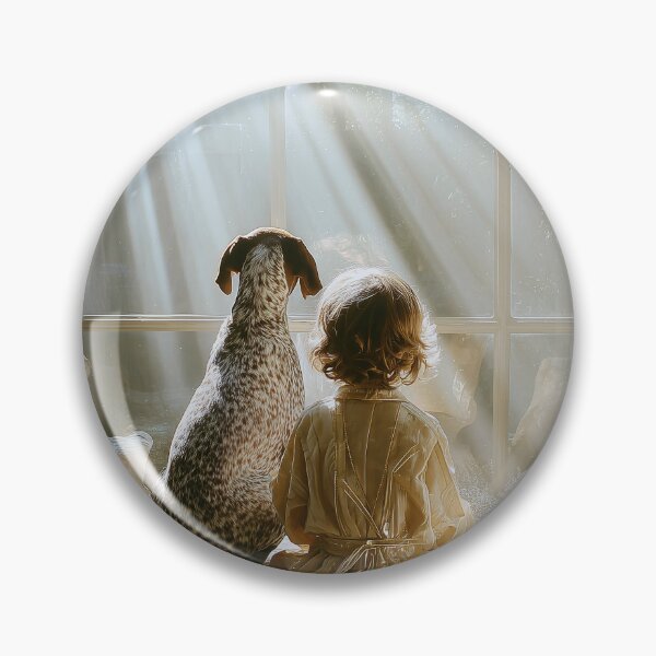 Item preview, Child and German Shorthaired Pointer Gazing at Window designed and sold by lautir.