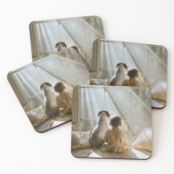 Item preview, Child and German Shorthaired Pointer Gazing at Window designed and sold by lautir.