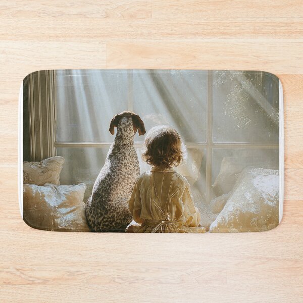 Item preview, Child and German Shorthaired Pointer Gazing at Window designed and sold by lautir.