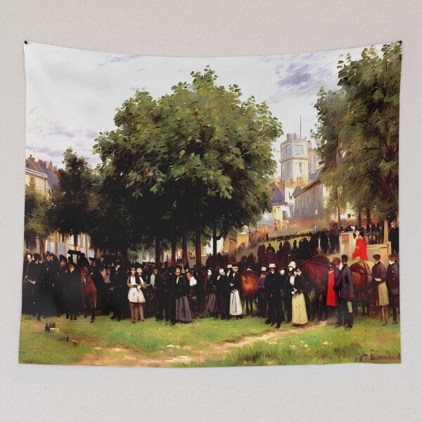 Item preview, Festive Day Along the Seine: Flags, Light, and Leisure in Argenteuil designed and sold by artdesignsnow.
