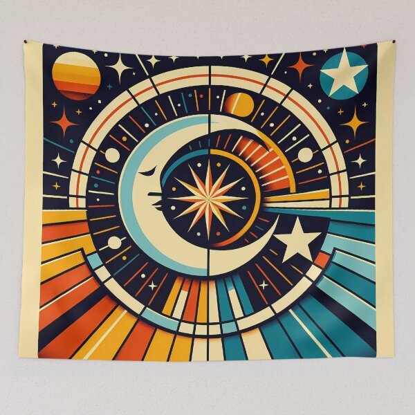 Item preview, Geometric Celestial Moon and Starburst designed and sold by InkSmithery.