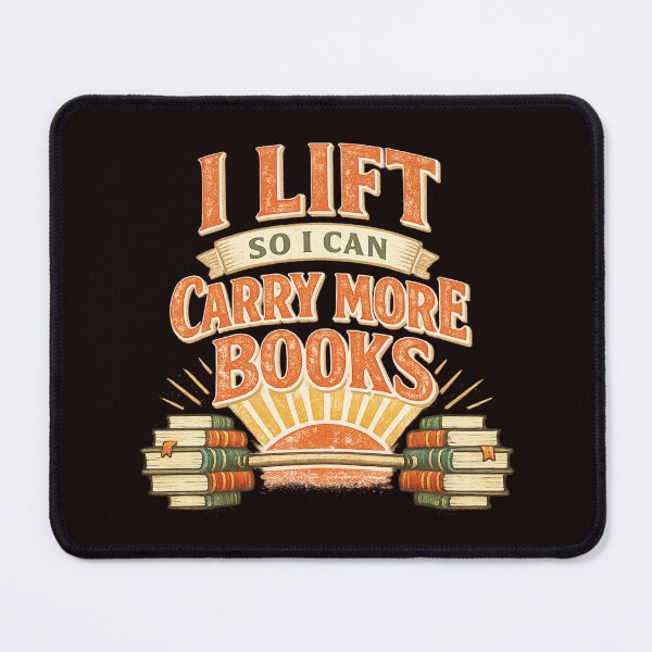Item preview, I Lift So I Can Carry More Books – Vintage Retro Book Lover Gym Design designed and sold by FrameFlow.