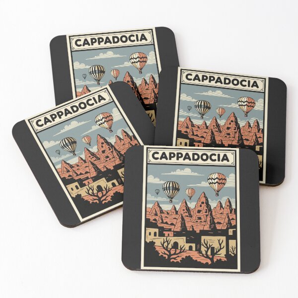 Item preview, Vintage Cappadocia Travel Poster Turkey Hot Air Balloon Retro Art designed and sold by Cipher & Soul.