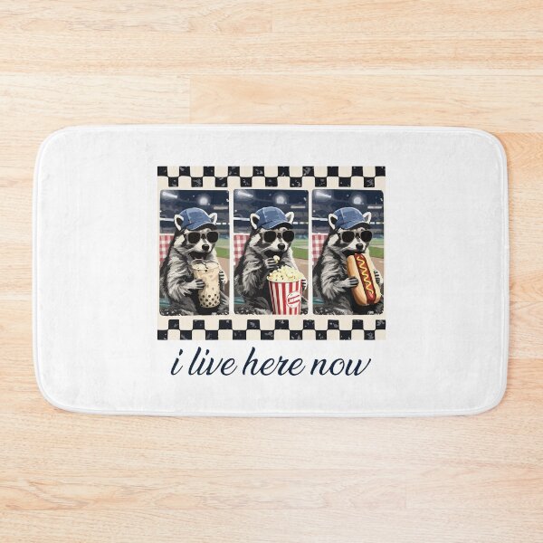 Item preview, I Live Here Now Raccoon Funny Baseball Mama Ballfield Design designed and sold by kiralynstration.