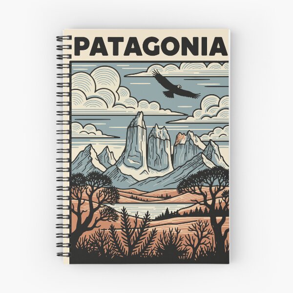 Item preview, Vintage Patagonia Travel Poster South America Retro Mountain Art designed and sold by Cipher & Soul.
