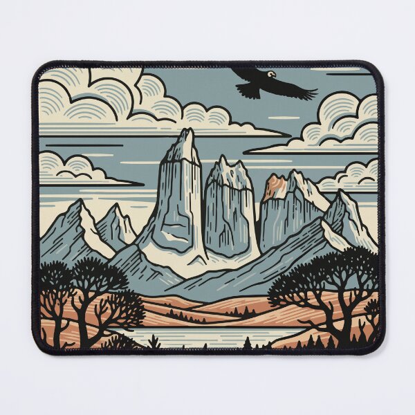 Item preview, Vintage Patagonia Travel Poster South America Retro Mountain Art designed and sold by Cipher & Soul.