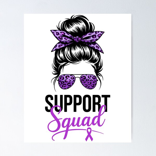 Item preview, Support Pancreatic Cancer Awareness Messy Bun Ribbon Purple designed and sold by Formatage.