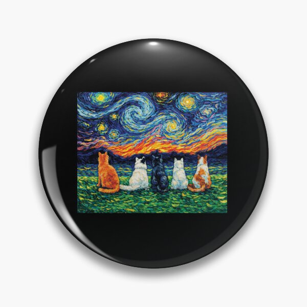 Item preview, Funny Cats Starry Night - Van Gogh Feline Art designed and sold by DreamPup.