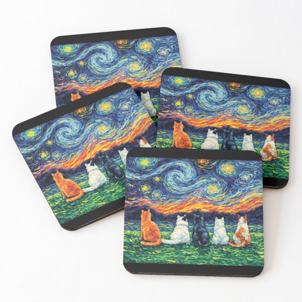 Item preview, Funny Cats Starry Night - Van Gogh Feline Art designed and sold by DreamPup.