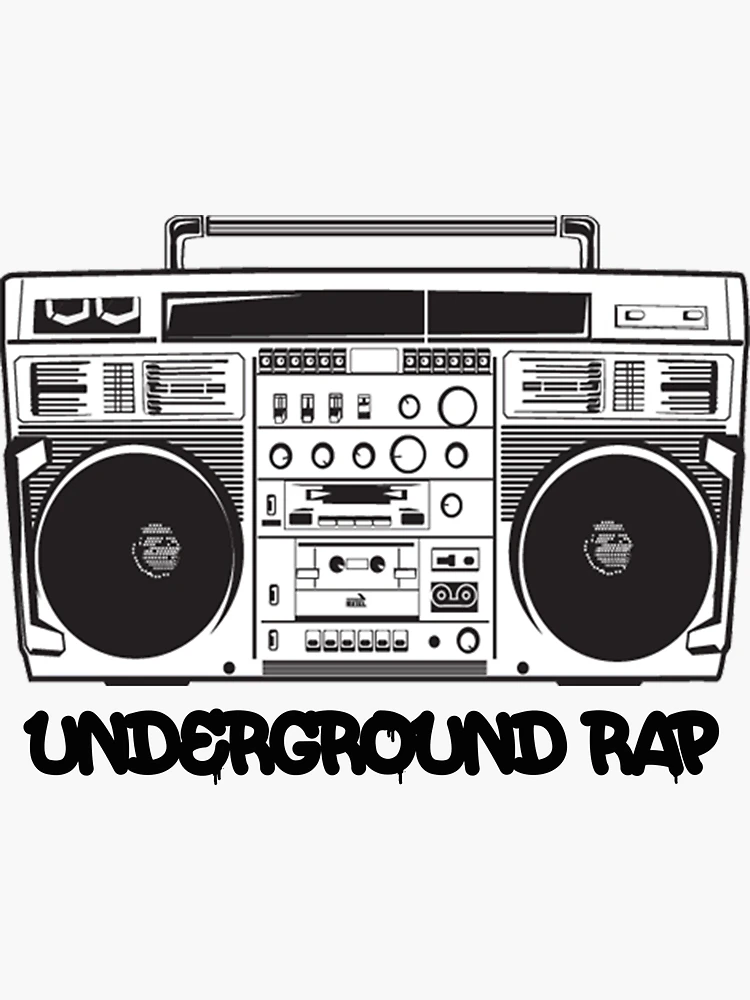 underground rap boombox hip hop | Sticker