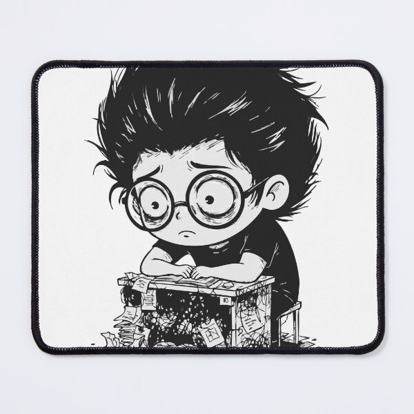 Item preview, Overwhelmed Student Stressed by Manga Exams designed and sold by PixelStudioBe.