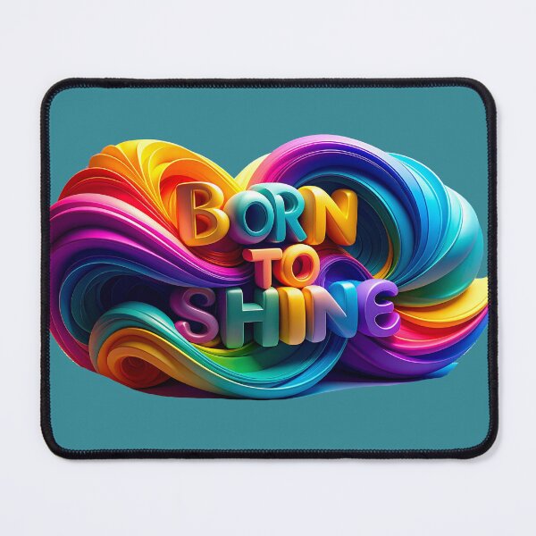 Item preview, Born To Shine 3D Colorful Disco Glitter Typography designed and sold by icemanphotos.