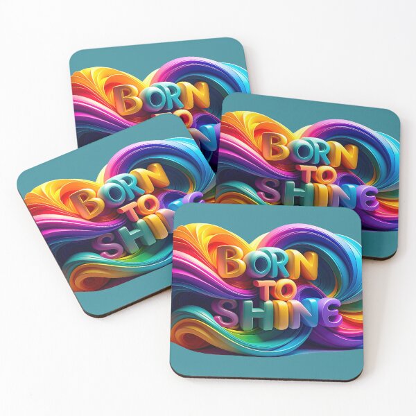 Item preview, Born To Shine 3D Colorful Disco Glitter Typography designed and sold by icemanphotos.