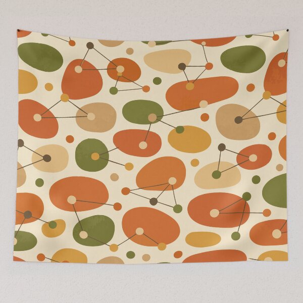 Item preview, Mid Century Modern Organic Abstract - Earth Tone Pebble Pattern designed and sold by Far Out Goods.
