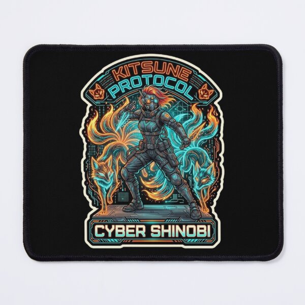 Item preview, Kitsune Protocol: Cyber Shinobi - Neon Cyberpunk Ninja & Spirit Foxes designed and sold by ArtisticlyVibes.