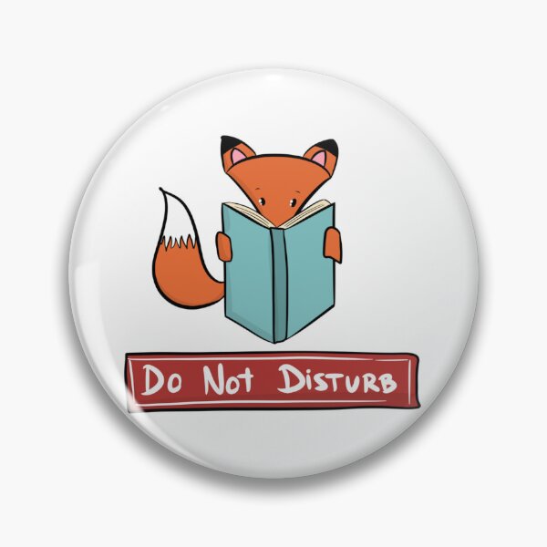 Artikelvorschau, Niedlicher Fuchs liest Buch, „Bitte nicht stören“-Schild, Bücherwurm, Introvertierter entworfen und verkauft von DesignFreakArt.