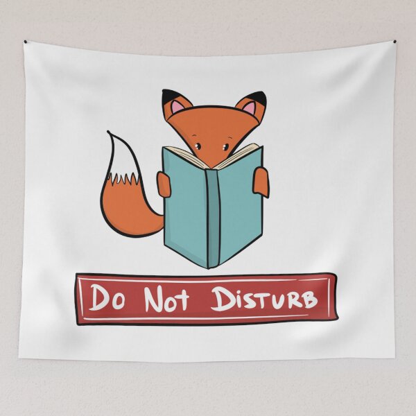 Item preview, Cute Fox Reading Book Do Not Disturb Sign Bookworm Introvert designed and sold by DesignFreakArt.