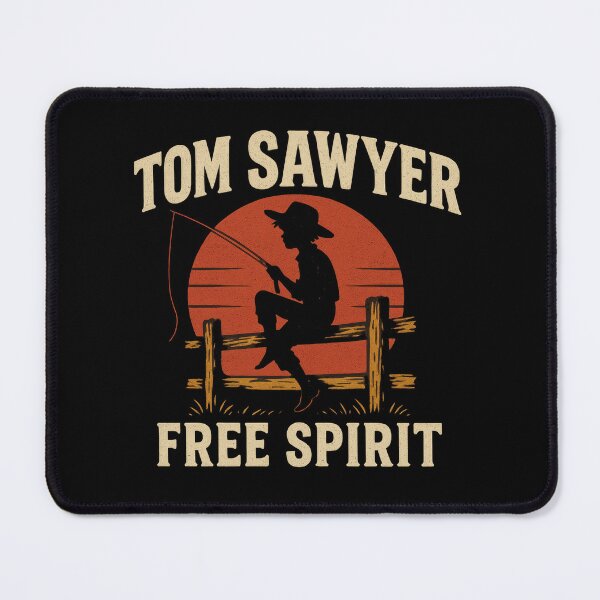 Item preview, Tom Sawyer Retro Sunset Fishing Vintage Art designed and sold by Retr0Tshirts.