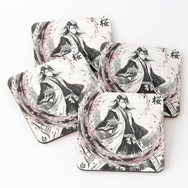 Item preview, Byakuya - Japanese Ink Anime Warrior with Sakura Art designed and sold by Dyan4.