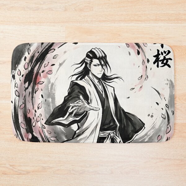 Item preview, Byakuya - Japanese Ink Anime Warrior with Sakura Art designed and sold by Dyan4.