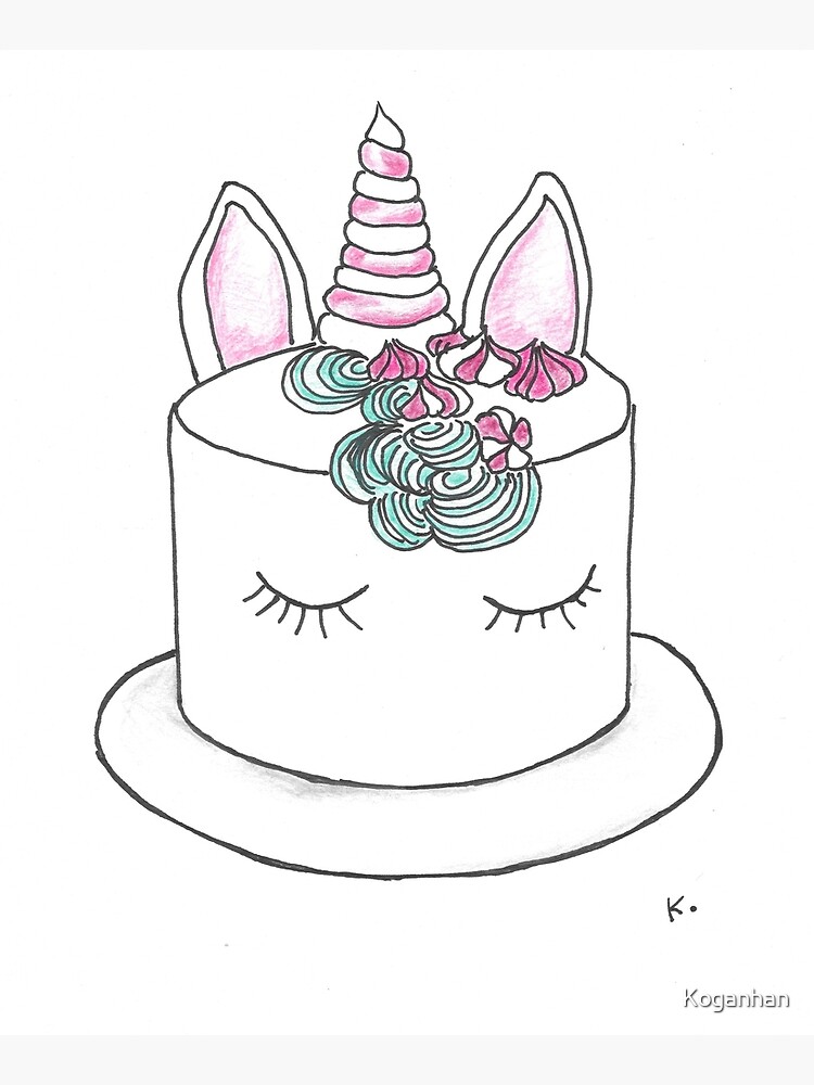 Carte De Vœux Gateau Licorne Par Koganhan Redbubble