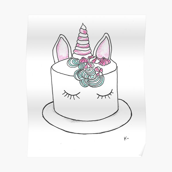 Unicorn Cake Wall Art Redbubble