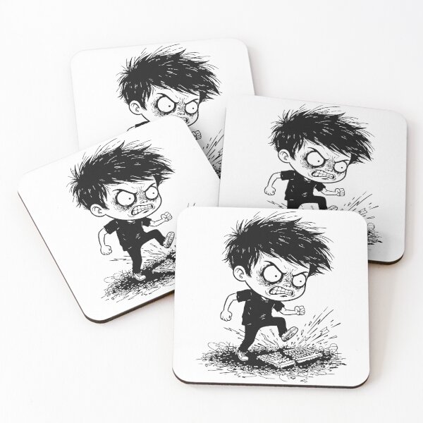 Item preview, Angry Gamer Broken Keyboard Black and White Manga designed and sold by PixelStudioBe.