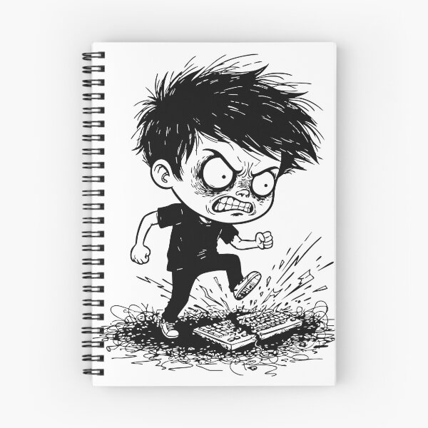 Item preview, Angry Gamer Broken Keyboard Black and White Manga designed and sold by PixelStudioBe.