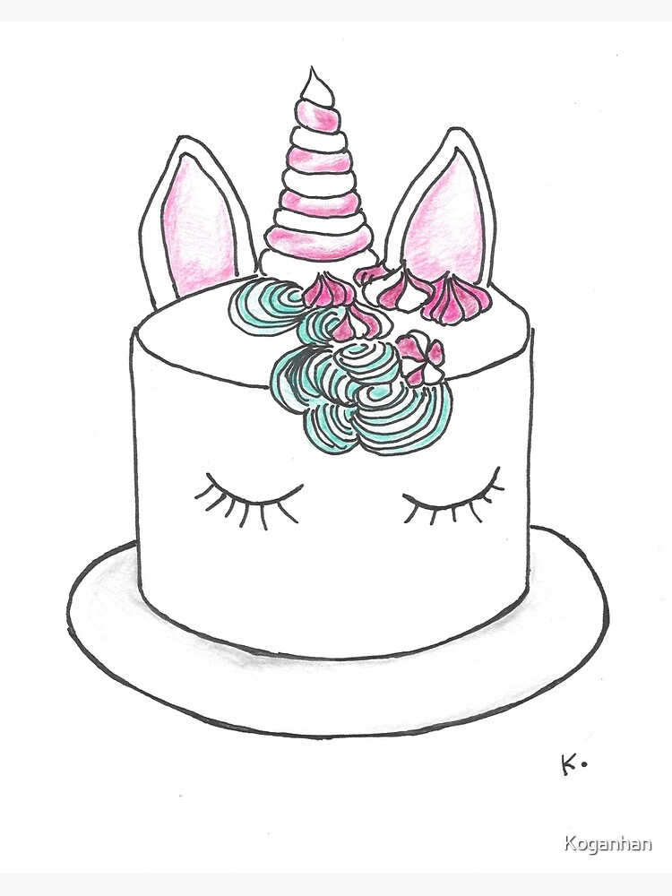Unicorn cake coloring page - Coloring pages Child