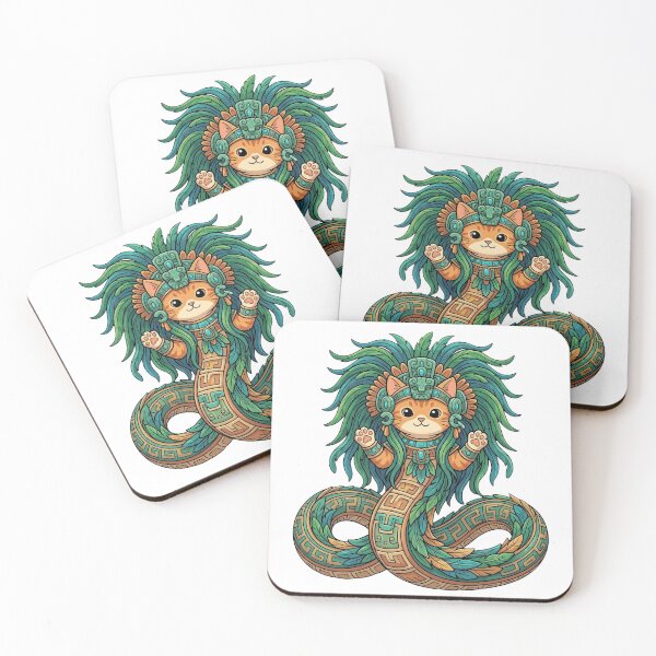 Item preview, Quetzalcoatl Cat: The Feathered Serpent Kitten designed and sold by MythoWorldddd.