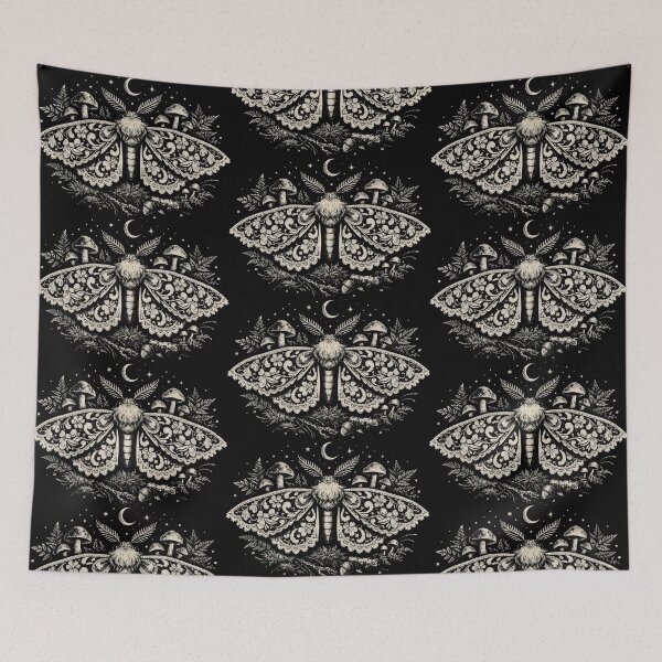 Item preview, Ornate Lunar Moth Dark Cottagecore Vintage Botanical designed and sold by SplashTastic.