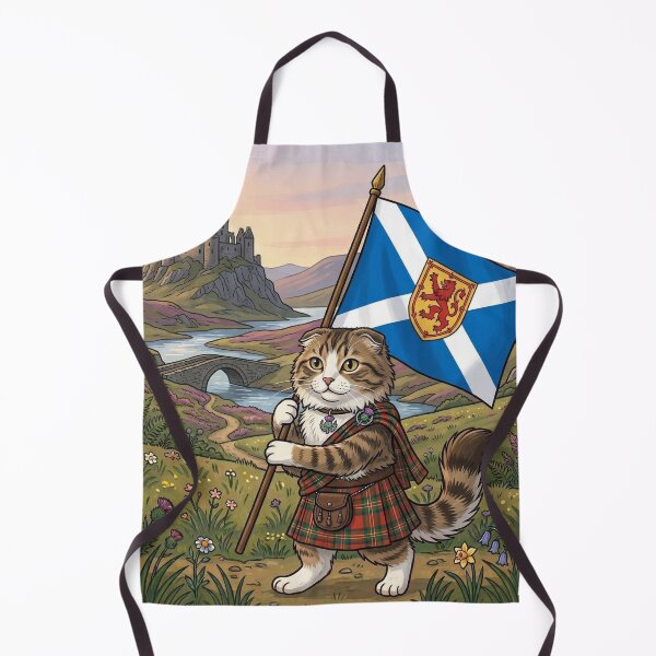Item preview, Scottish Highland Cat | Kilted Cat Holding Scotland Flag | Cute Scottish designed and sold by MiowandMolly.