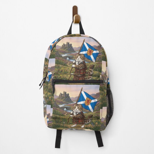Item preview, Scottish Highland Cat | Kilted Cat Holding Scotland Flag | Cute Scottish designed and sold by MiowandMolly.