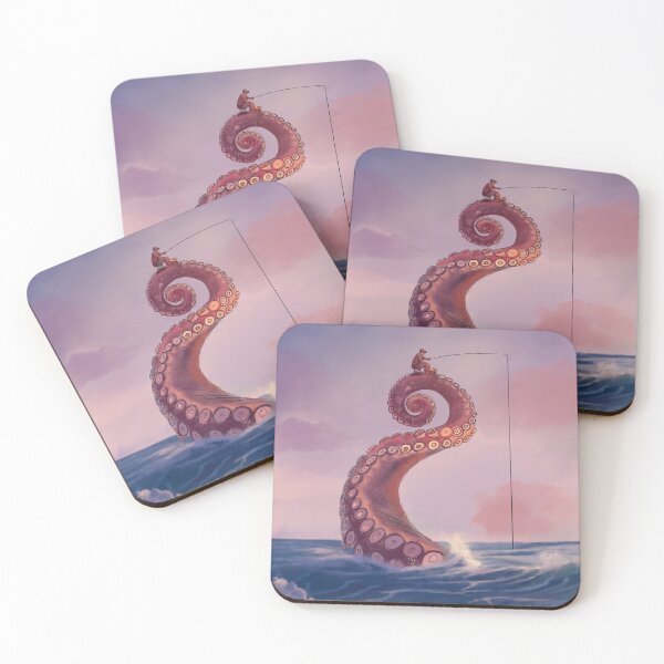 Item preview, Whimsical Kraken Fishing Illustration – Surreal Ocean Fantasy Art designed and sold by jassoart.