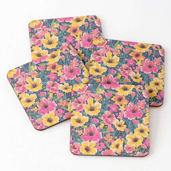 Item preview, Floral Pattern Yellow Pink Blue designed and sold by MoonMonkeyNbear.