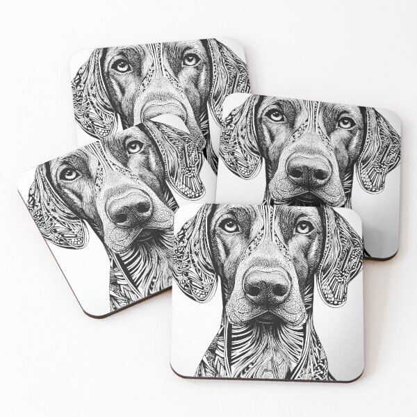 Item preview, Intricate Black and White German Shorthaired Pointer Portrait designed and sold by lautir.