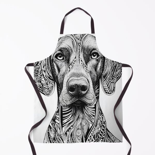 Item preview, Intricate Black and White German Shorthaired Pointer Portrait designed and sold by lautir.