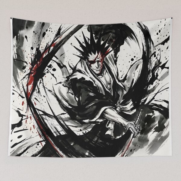 Item preview, Savage Samurai Rage – Ink Splash Anime Swordsman Battle Art designed and sold by Dyan4.