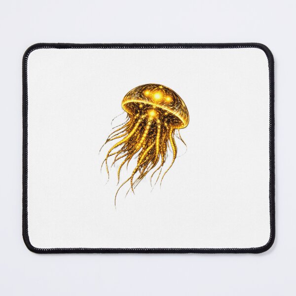 Item preview, Cyber Jellyfish – Gold Core Futuristic Ocean Creature designed and sold by RaccoonFish.