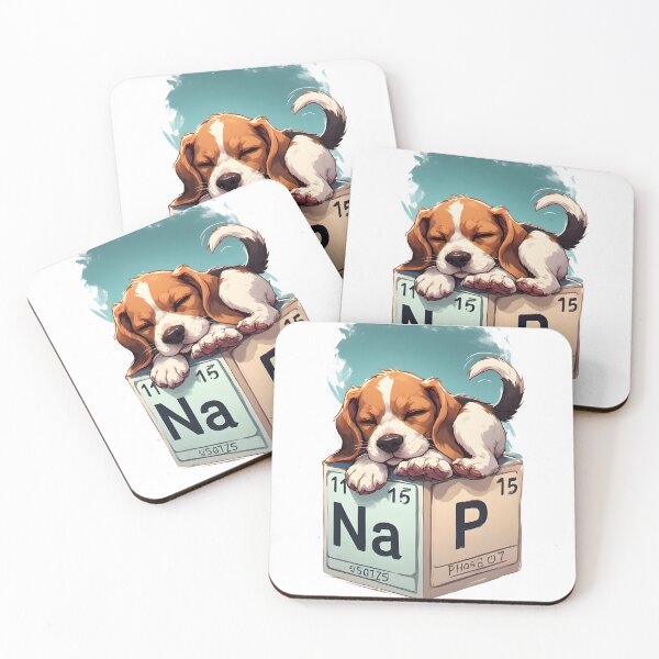 Item preview, Nap Chemistry Pun Beagle – Periodic Table Science Humor designed and sold by owi-art.